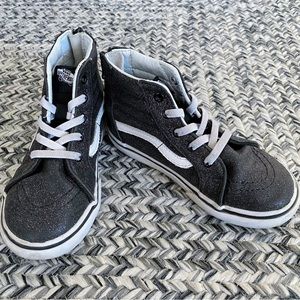 EUC Vans girls sparkly high top sneakers